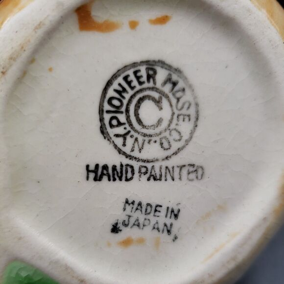 Wall Pocket Planter Pear Fruit Vtg Japan Glazed Painted Ceramic Art Pottery Vase - Picture 11 of 15